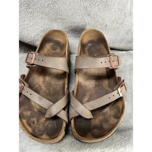 Birkenstock Mayari Sandals Women’s 37 EU 7 U.S. Brown Toe Loop Vegan Leather